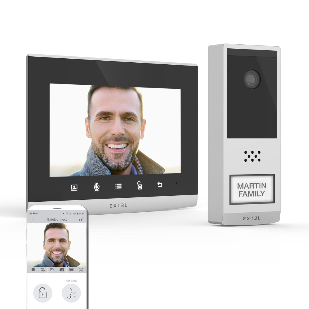 EXTEL 720321 Videotelefon – kabellos, lange Reichweite 350 m – Wave 2, Schwarz