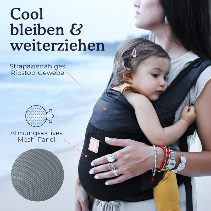 Beco Fly Ultralite Babytrage & Kindertrage – Kompakt, Faltbar & Leicht – Inkl. Transporttasche, Bauc