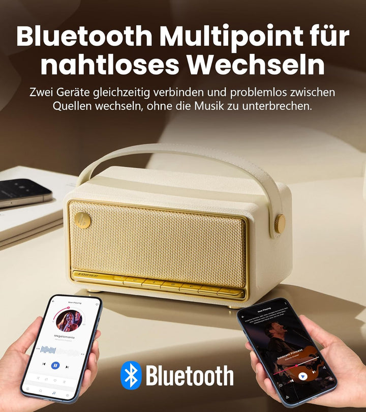 Edifier MP330 Tragbarer Bluetooth-Lautsprecher mit 40W RMS &amp; Hi-Res Audio, Elfenbein, Elfenbein