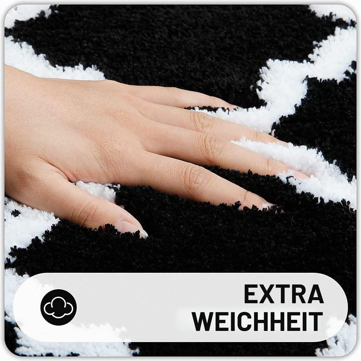 Homaxy rutschfest Badematte Badezimmerteppich Waschbar Hochflor Badteppich Flauschige Mikrofaser Bad