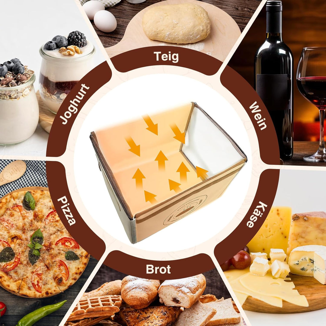 Brot Gärbox Sauerteig, Dreiseitenheizung Gärbox mit Heizung (Temperaturregelungsintervall 1 °C) für