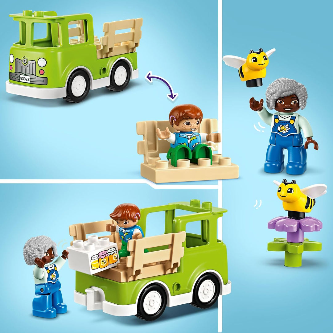 LEGO DUPLO Town Imkerei und Bienenstöcke - Lernspielzeug ab 2 Jahren mit 2 Figuren, Bienen und LKW -