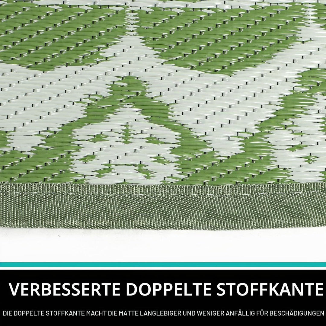 Capslpad Rund Aussenterrasse Teppich ∅180cm Wende Picknickmatte Wasserdichter Kunststoff-Strohteppic