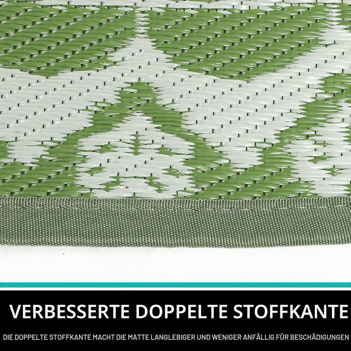 Capslpad Rund Aussenterrasse Teppich ∅180cm Wende Picknickmatte Wasserdichter Kunststoff-Strohteppic