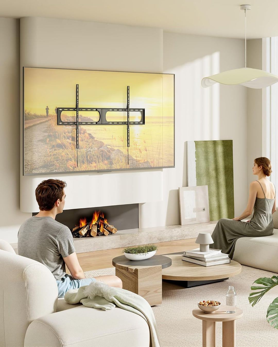 monTEK Heavy Duty Feste TV Wandhalterung, Wandhalterung Fernseher für 37–140 Zoll TVs bis 136 kg, 32