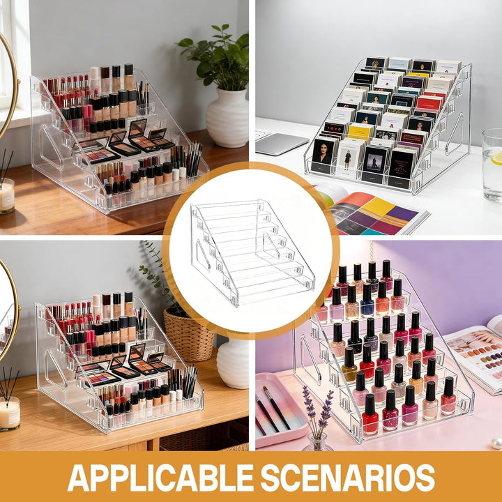 2 Stück Nagellack Aufbewahrung, 7 Schichten Nagellack Regal Kartenständer Transparent Acryl Nagellac