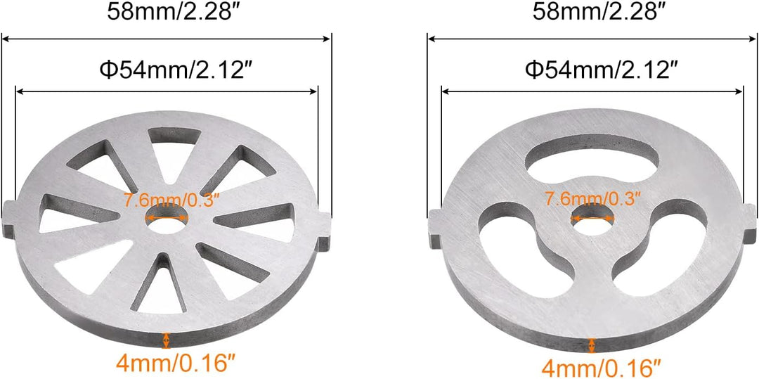 sourcing map 1 Satz Fleischwolf Klinge 3mm 5mm 7mm Edelstahlmesser Chopper für Fleischwölfe