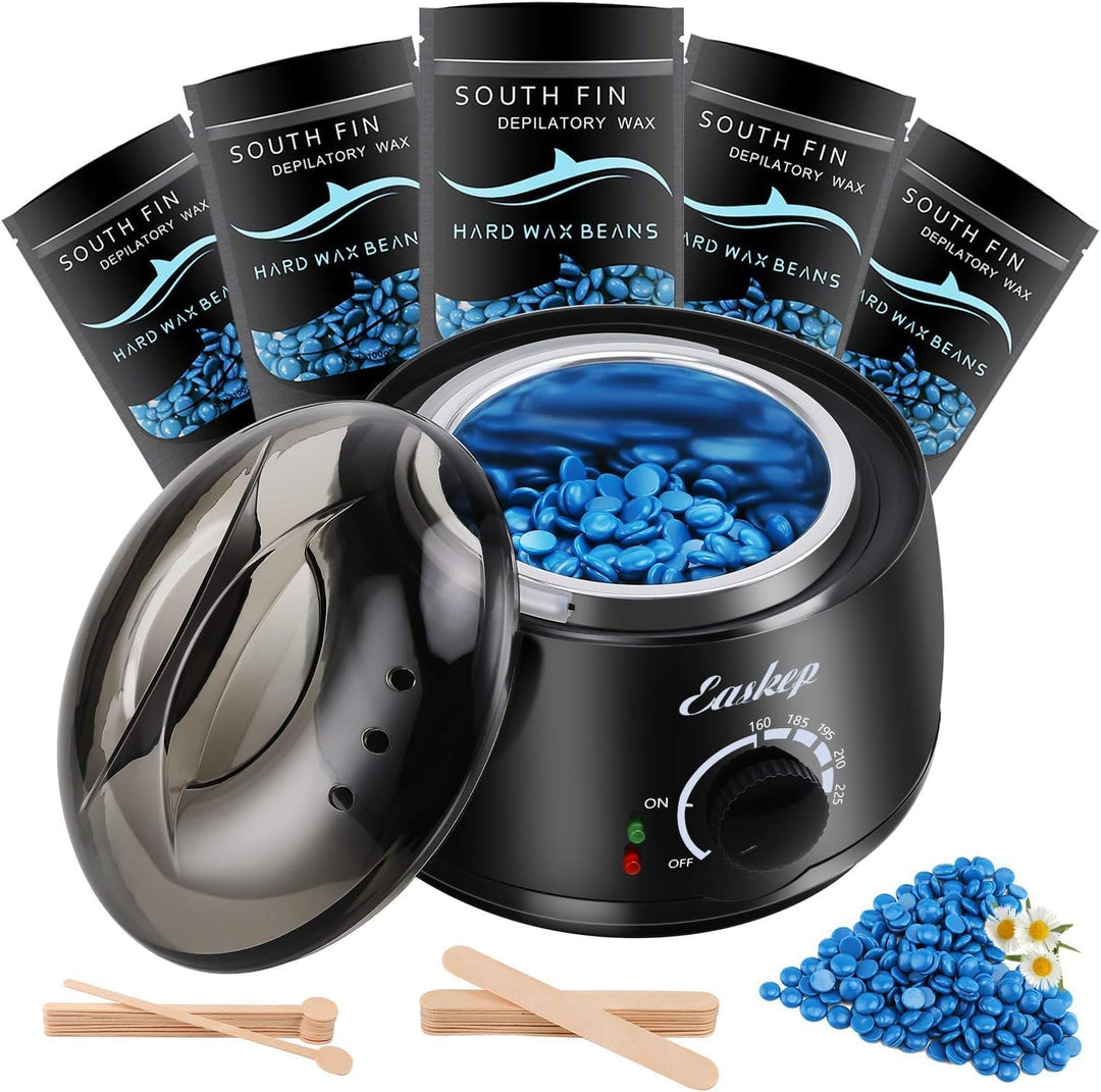 Easkep Wachswärmer Waxing Set mit 500g Wachsbohnen- Warm Wax Set wachsmaschine enthaarung set - Waxi