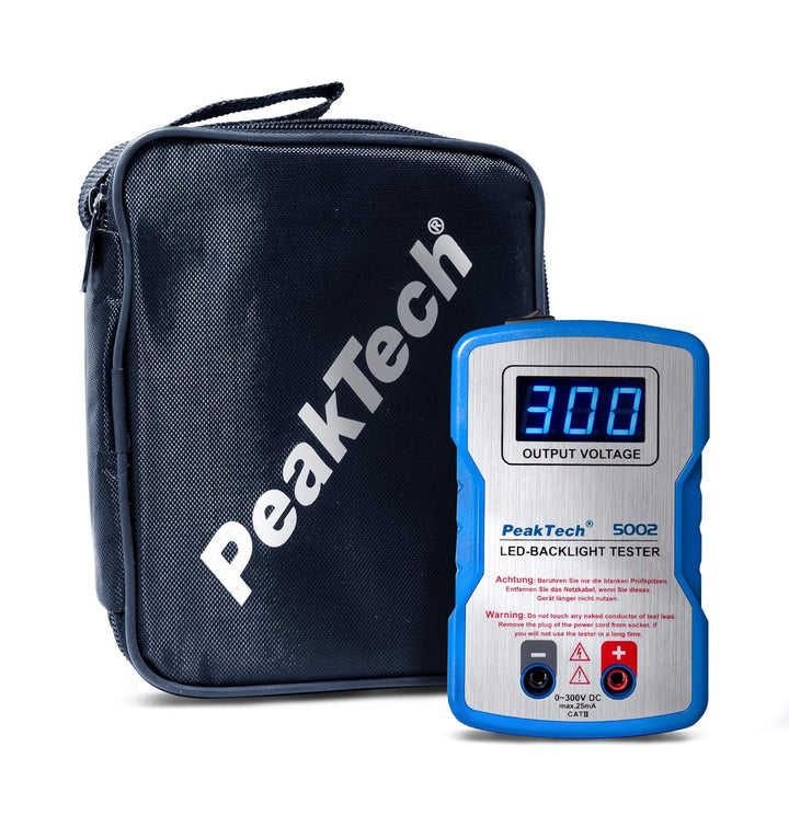 PeakTech 5002 – LED Tester 0-300V DC, LED Lampen und Bauteil Prüfer mit Softanlauf, TV Backlight Bel