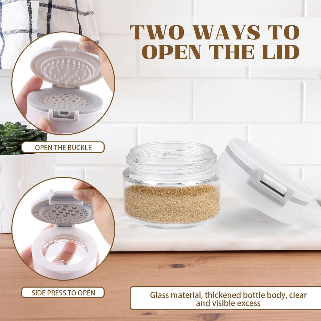 Gewürzstreuer für Salz und Pfeffer, Anti-Verstopfung, luftdichter Deckel, Gewürzbehälter, Glas Gewür