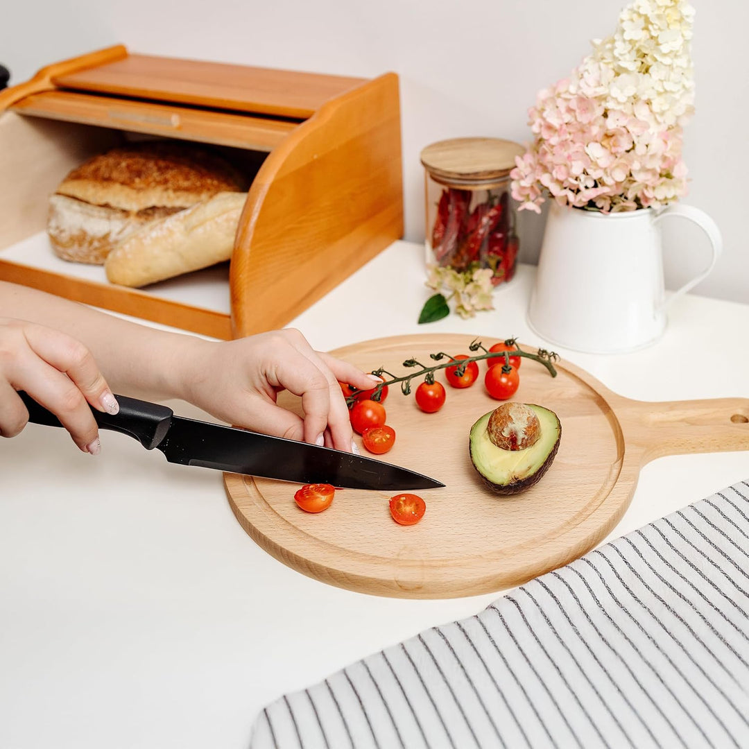 Creative Home Erle Brotkasten Holz | 38 x 28,5 x 17,5cm (+/-1cm) | Perfekte BrotBox für Brot Brötche
