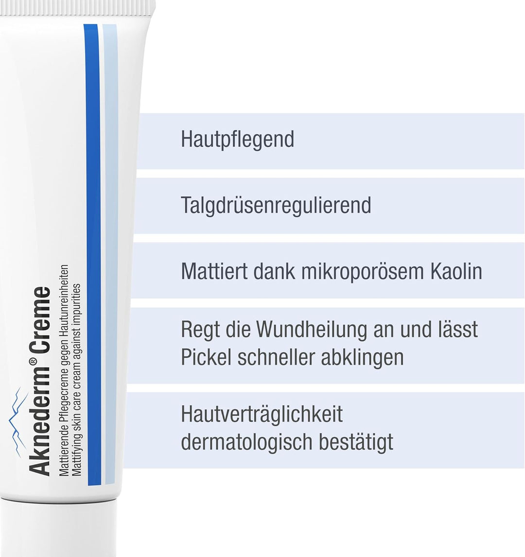 Aknederm Creme 2 x 30g - mattierende Gesichtscreme gegen Pickel & unreine Haut - talgregulierende Fe