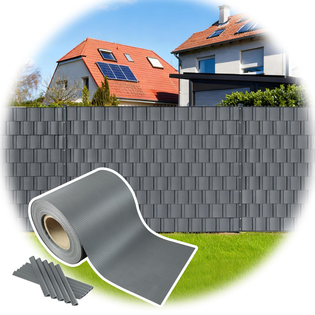 Sichtschutzstreifen Zaun 35 m x 19 cm,Sichtschutz Zaun inkl.20 Clips.Premium TPO Sichtschutzstreifen