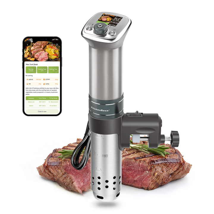 KitchenBoss Sous Vide Stick WiFi：Sous Vide Garer App-Steuerung Sous Vide Stab WLAN Präzisionskocher