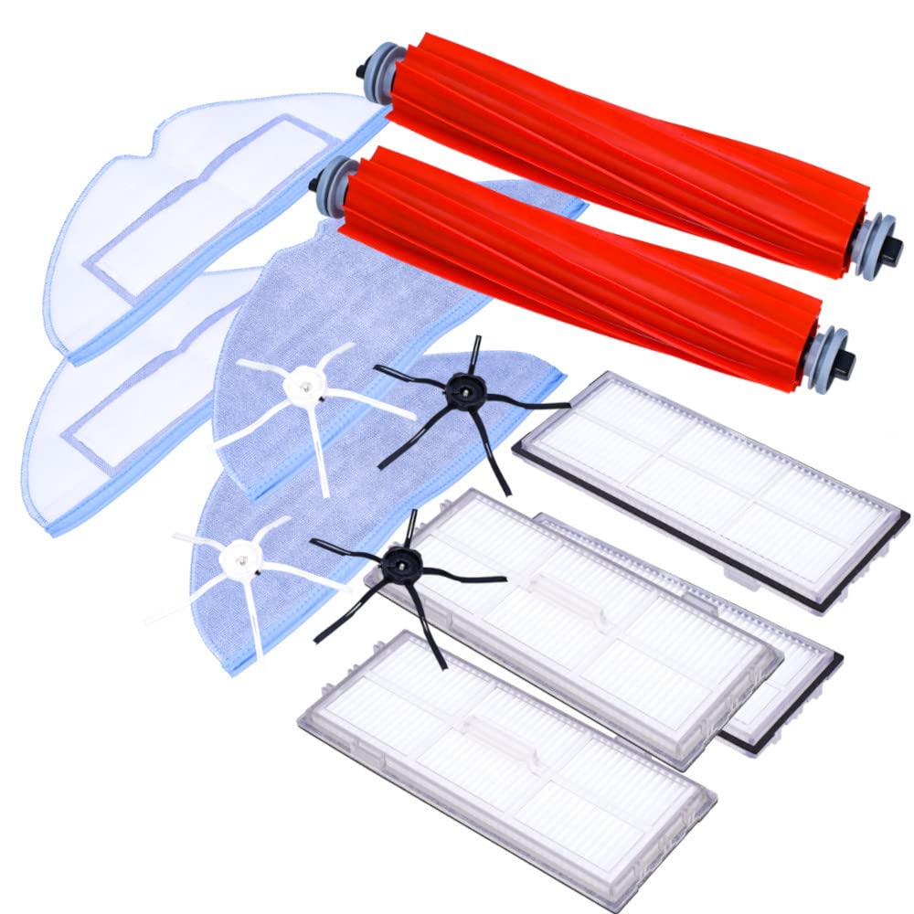 Wessper Ersatzteile Set Für Xiaomi Roborock Staubsauger 14 PCS | 4X Filter Hepa 4X Rotierende Bürste