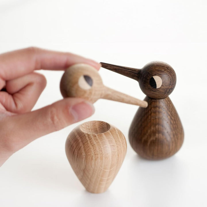 Architectmade Bird Vögel Deko Holzfigur Klein - Eiche geräuchert Smoked, Smoked