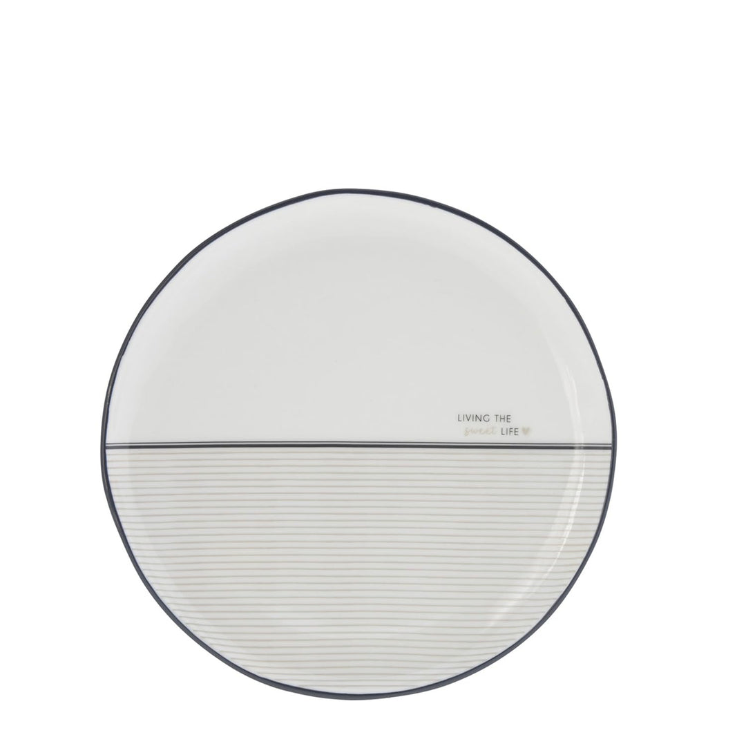 Kuchenteller, Dessertteller TITANE STRIPES D. 19cm Keramik Bastion Collections