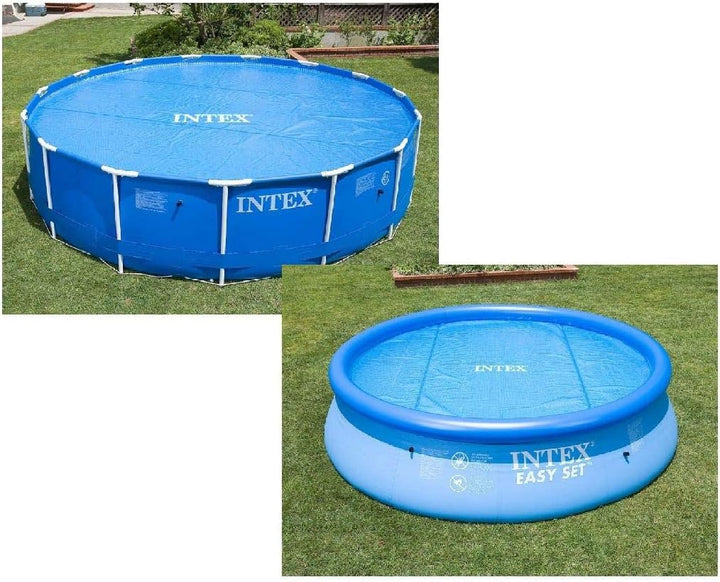 Intex Prism Rondo Frame Pool Set - Ø 305 x 76 cm, Hellgrau & Solar Cover - Solarabdeckplane Ø 305 cm