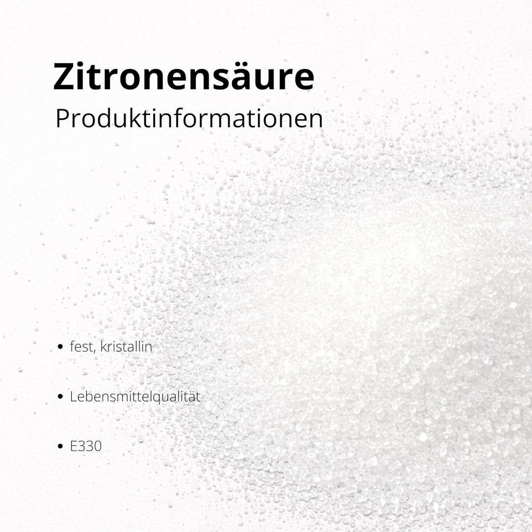 Zitronensäure Pulver 5kg | Lebensmittelqualität E330 | Ideal für Küche (Kochen, Backen) & Haushalt (