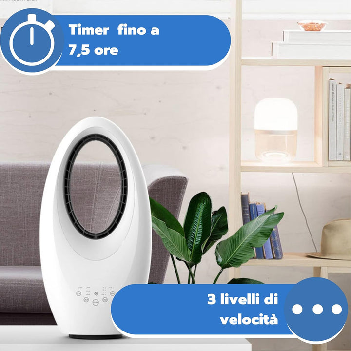 ARDES - Flügelloser Ventilator, leistungsstarker und leiser Ventilator mit Fernbedienung, LED-Nachtl