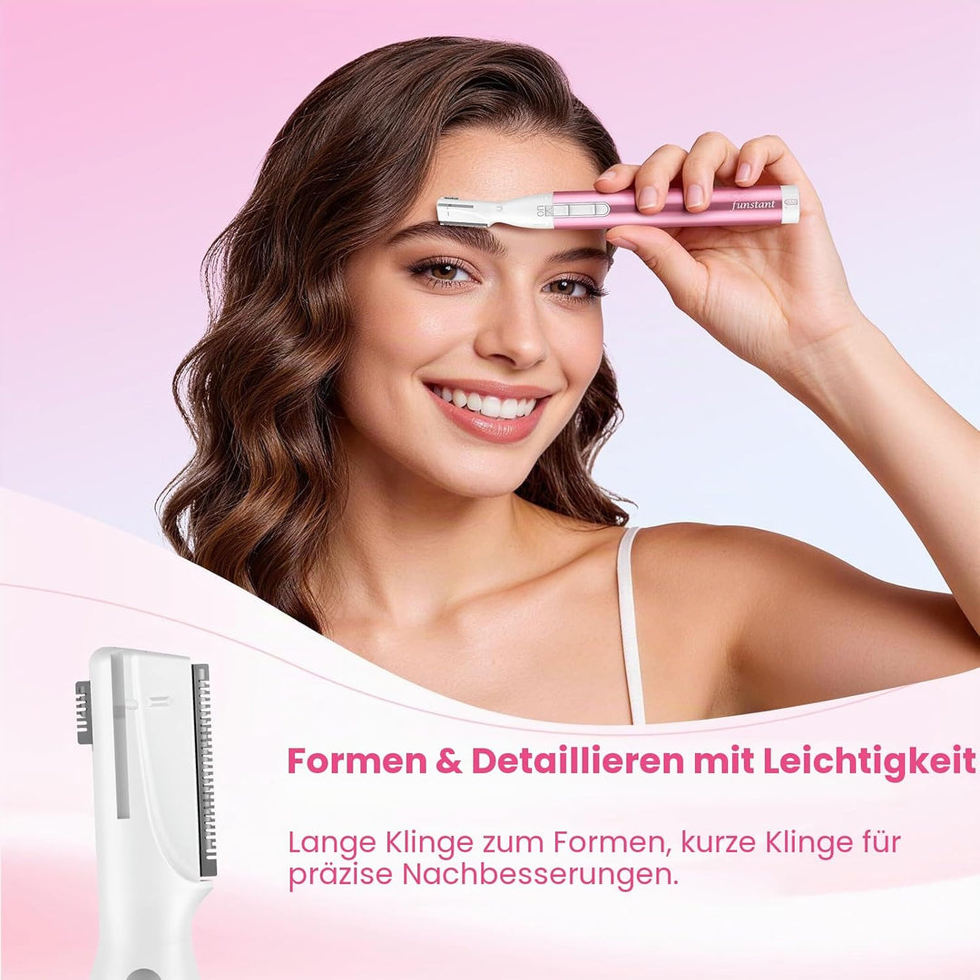 Augenbrauen-Trimmer batteriebetrieben, Präzisions-Augenbrauenrasierer für Damen, Elektrischer Gesich