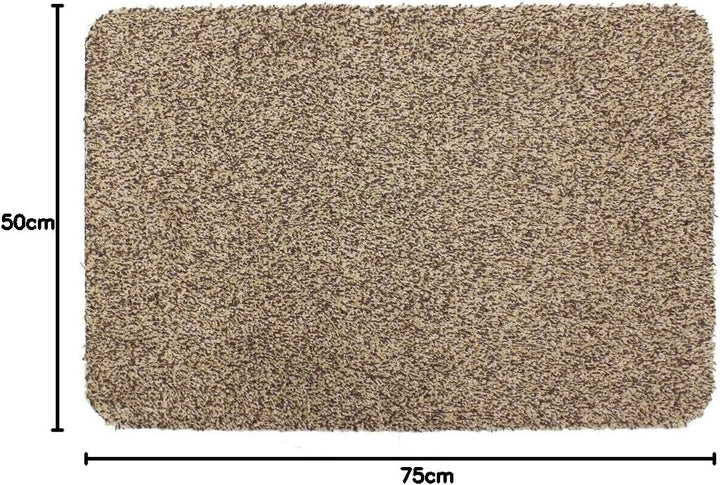 JVL Tanami Fussmatte, maschinenwaschbar, Baumwolle/Polyester/Gummi/Mikrofaser, beige, 50 x 75 cm Bei