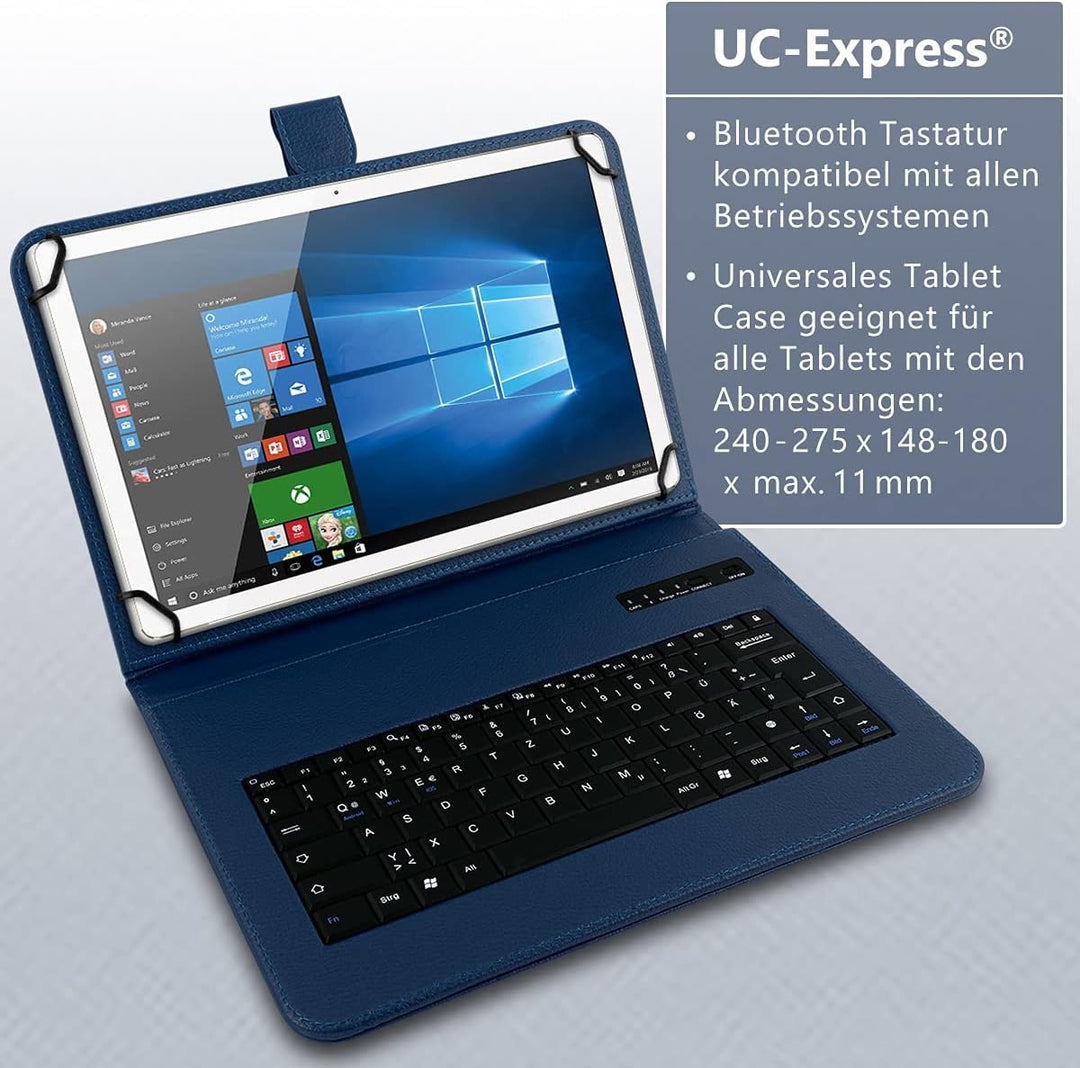 UC-Express Tablet Tasche kompatibel mit Nokia T21 T20 Tastatur Hülle Bluetooth Keyboard Case QWERTZ