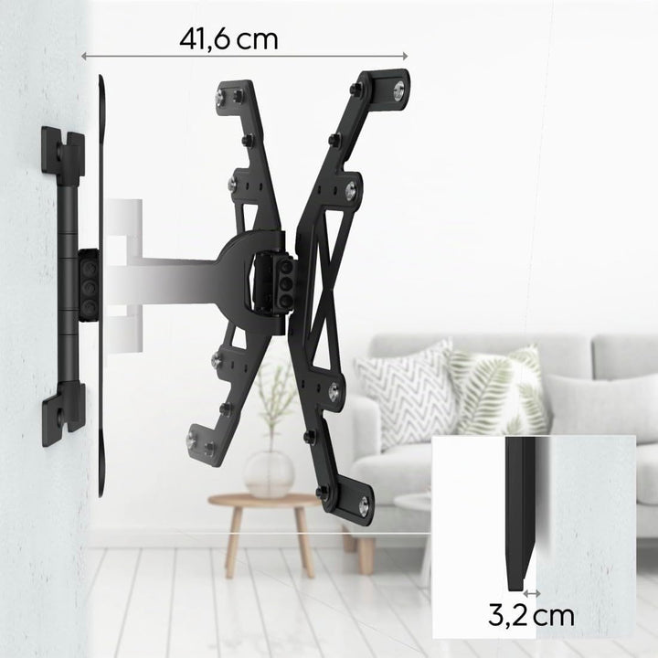 Hama TV Wandhalterung schwenkbar, neigbar, Slim (TV Wandhalterung 37-90 Zoll, VESA 100x100 bis VESA