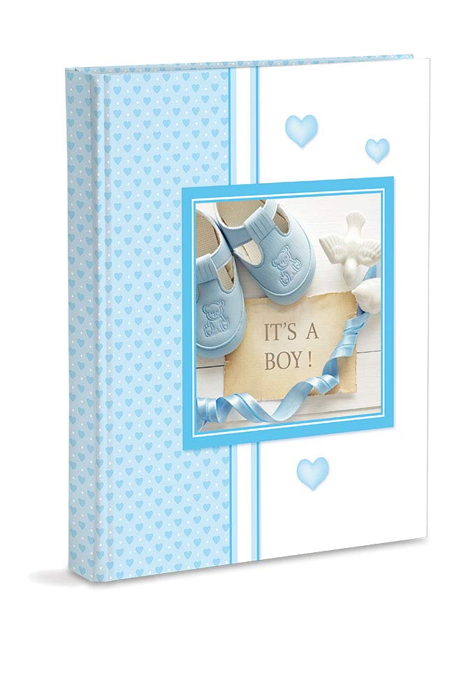 Fotoalbum, Himmelblau, Geburt für Kinder, mit Tagebuch, 23 x 30 cm, 56 weisse Seiten und 4 personali