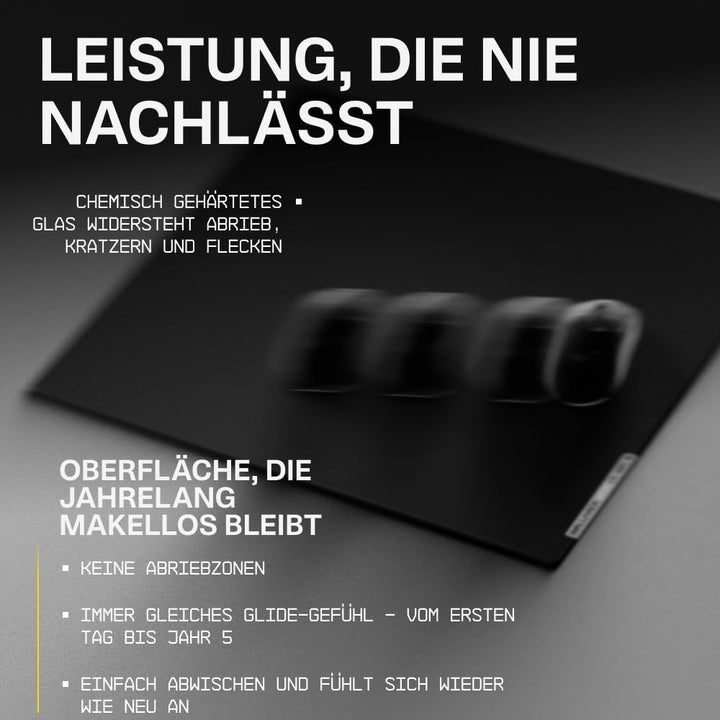 Wallhack SP-005 Glas Gaming Mauspad – Speed Surface für Esports, grosses Mauspad ultra-gleitfähiges