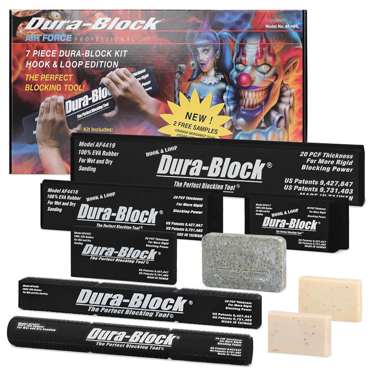 Dura-Block AF44HL Schleifklotz-Set, Klettverschluss, Schwarz, 7-teilig
