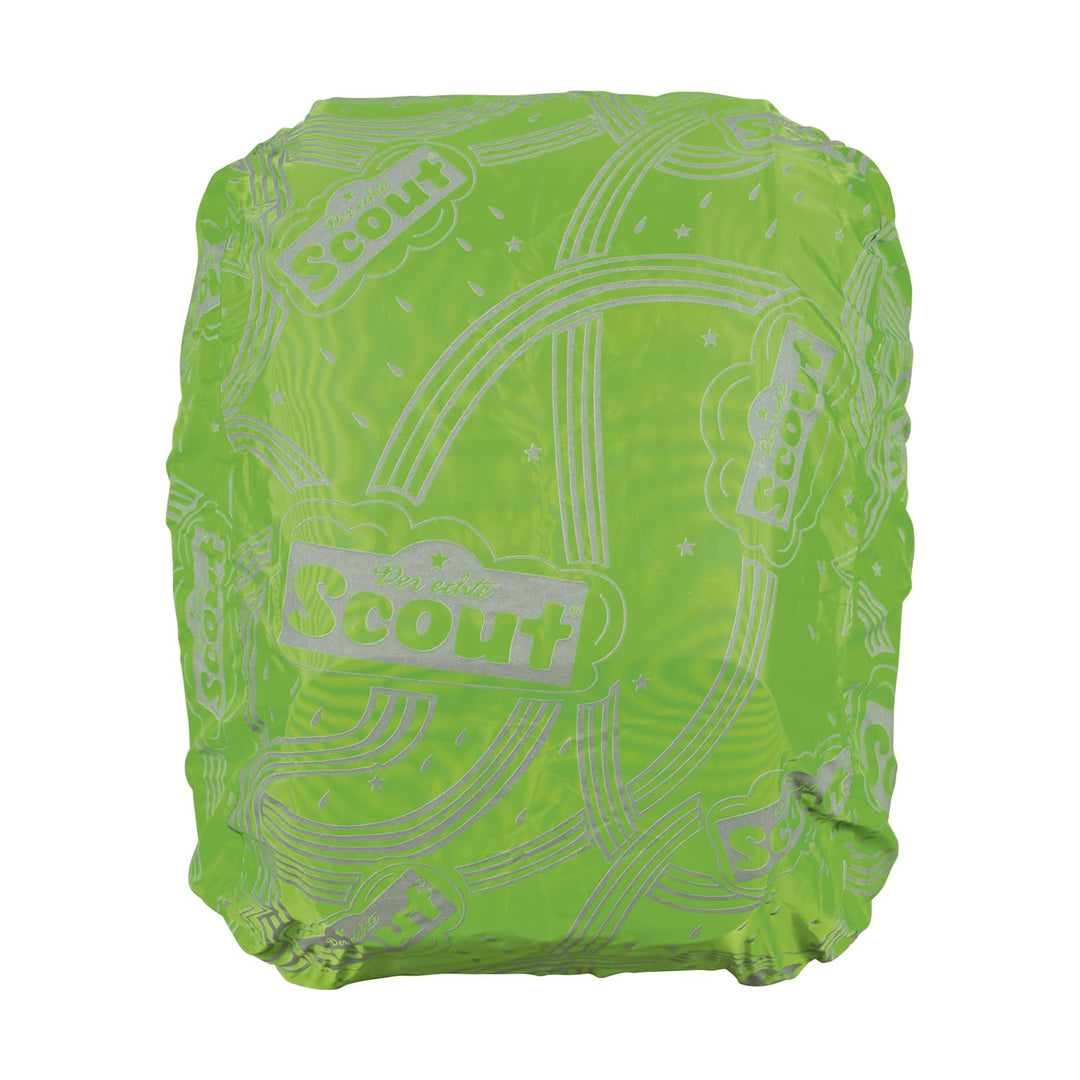 Undercover Scout Regenhülle für Rucksack, Neon Safety Cape, Grün, mit Gummizug, Reflektierend