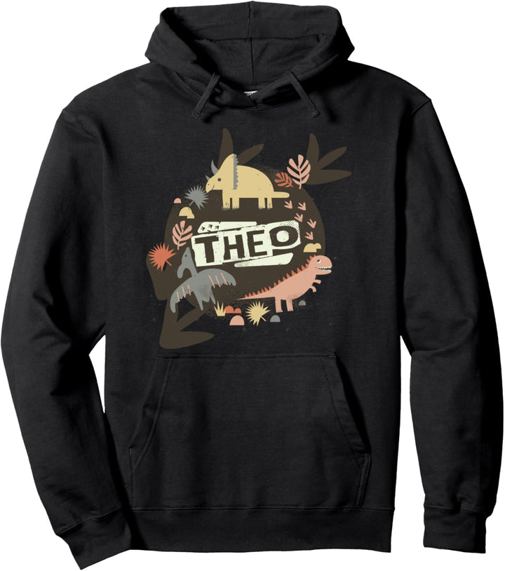 Theo - Cooler Jungs Name mit süssen Dinos Pullover Hoodie
