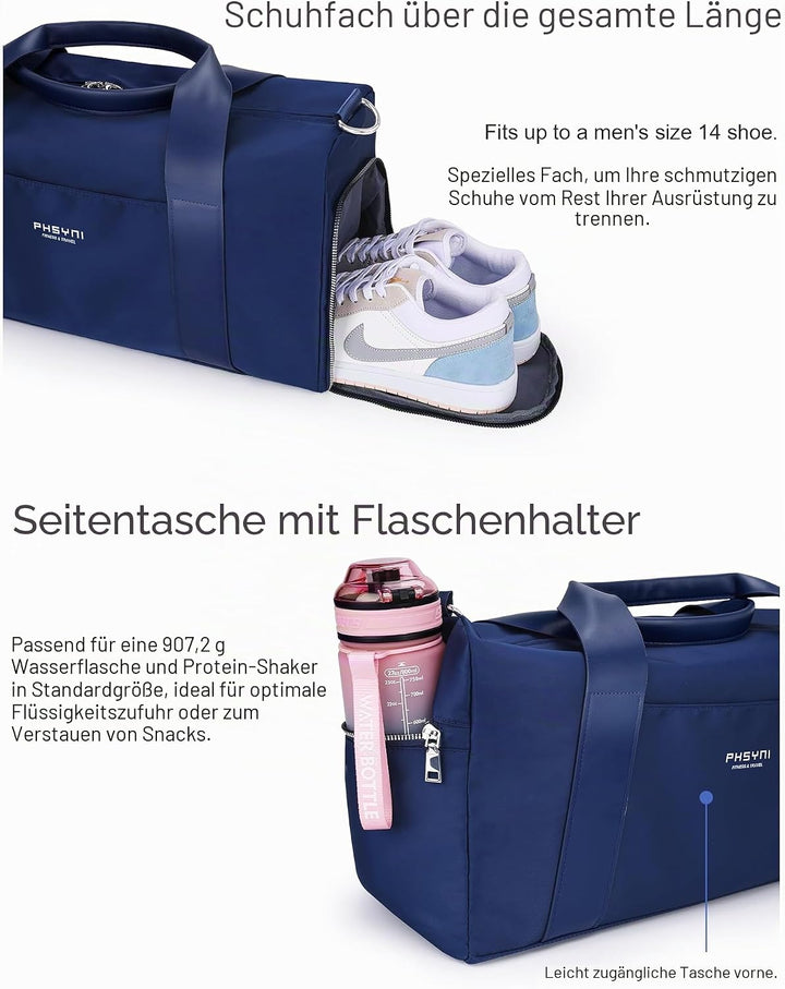 19 Zoll Sporttasche Reisetasche für Damen und Herren,wasserdichte Handgepäcktasche,Trainingstasche f