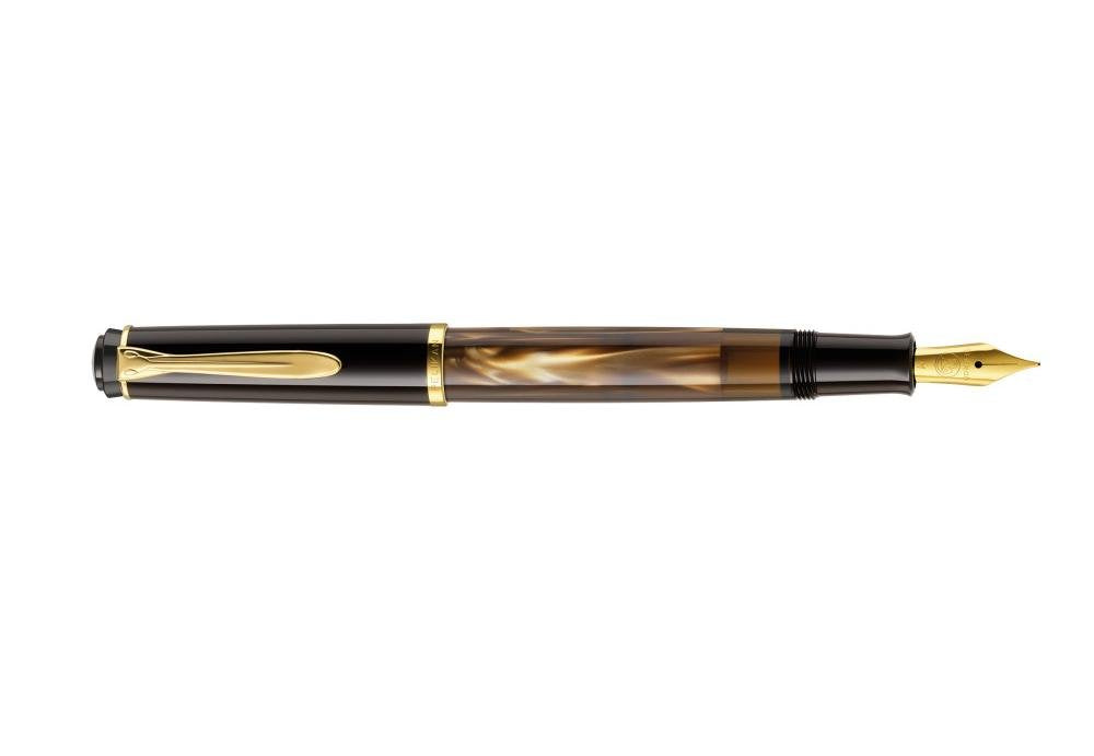 Pelikan Fine-Writing Pelikan 808798 Kolbenfüllhalter Classic M200 Braun-marmoriert, Feder EF, in Fal