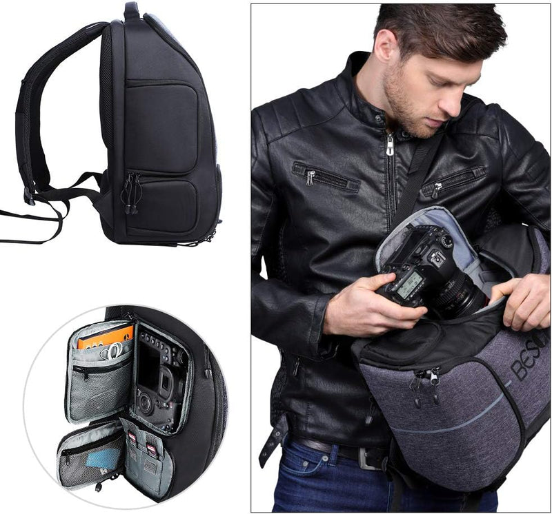 Beschoi Kamerarucksack wasserdicht Fotorucksack für Canon Nikon Sony Spiegelreflexkameras, Drohne, O