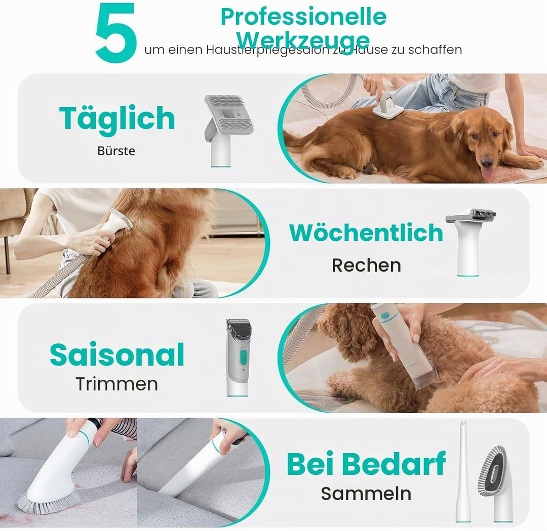 Neakasa P1 Pro Hundeschermaschine mit Staubsauger, leise Schermaschine Hund Katze, Profi Haustierpfl