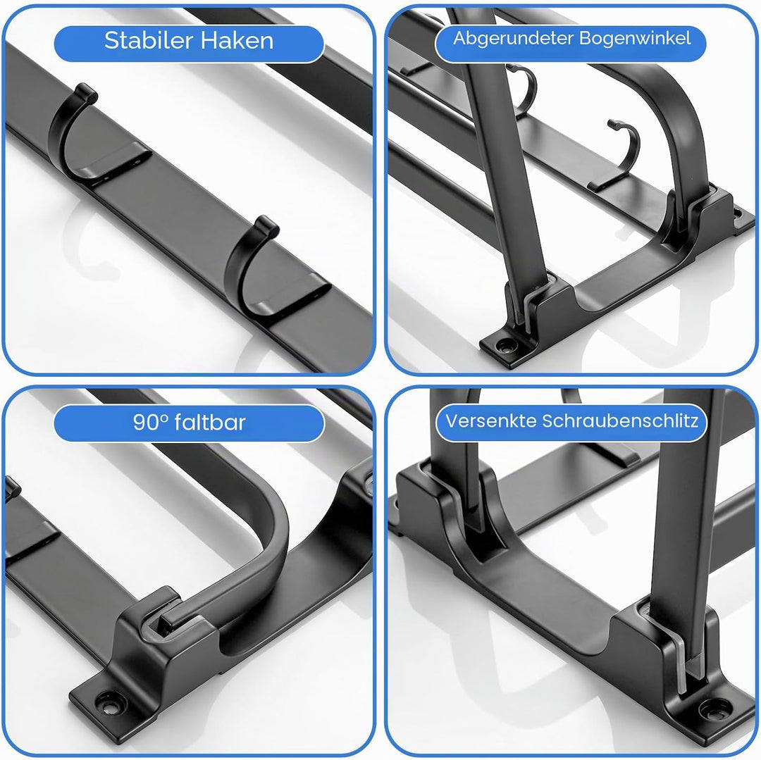 58CM Handtuchhalter Grau, Handtuchhalter Bad aus Aluminium, Wandmontage Bohren Handtuchhalter mit 5