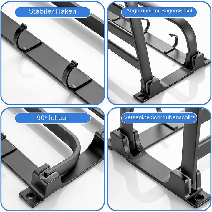 58CM Handtuchhalter Grau, Handtuchhalter Bad aus Aluminium, Wandmontage Bohren Handtuchhalter mit 5