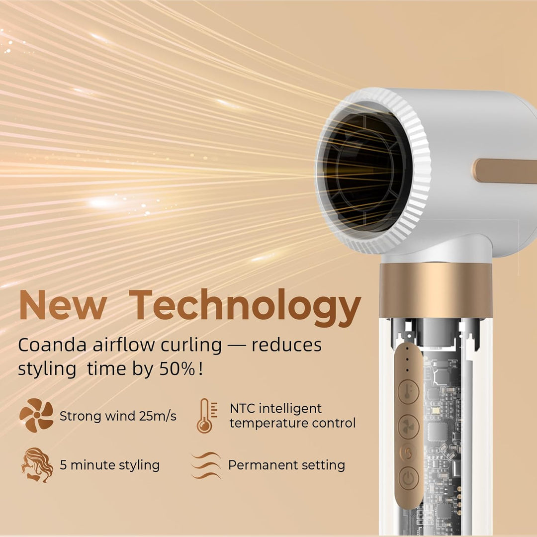Air Styler 7 In 1, 110000 U/Min Hochtouriger Motor Haartrockner Warmluftbürste Set Mit 7 Aufsätze, T
