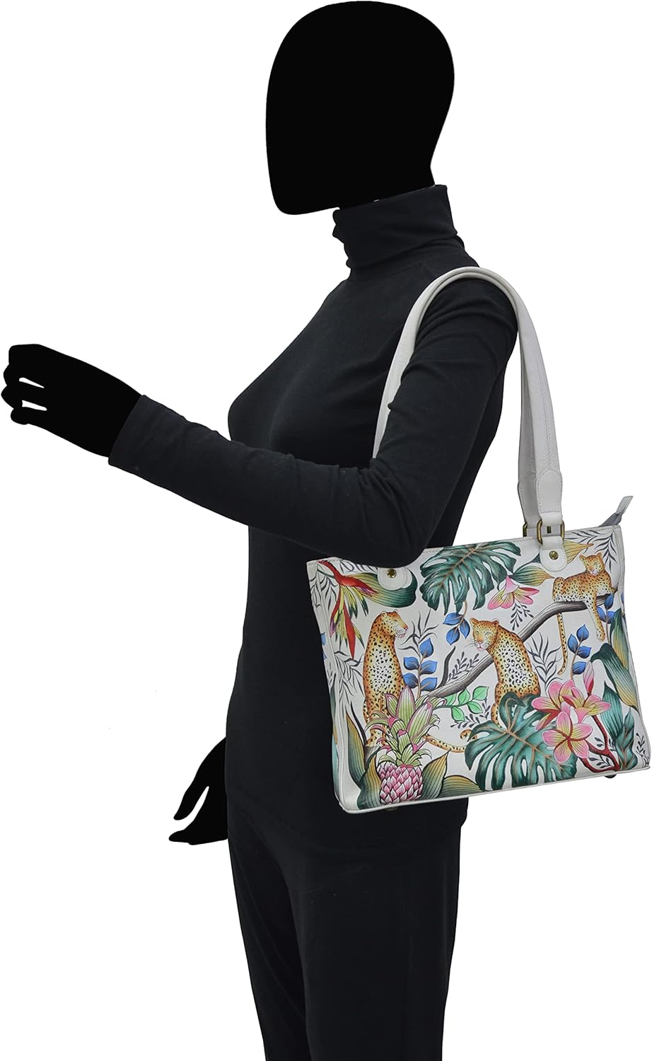 Anuschka Women's Messenger bag aus Echtleder, klein ?Handbemalte Handwerkskunst | Floral Charm