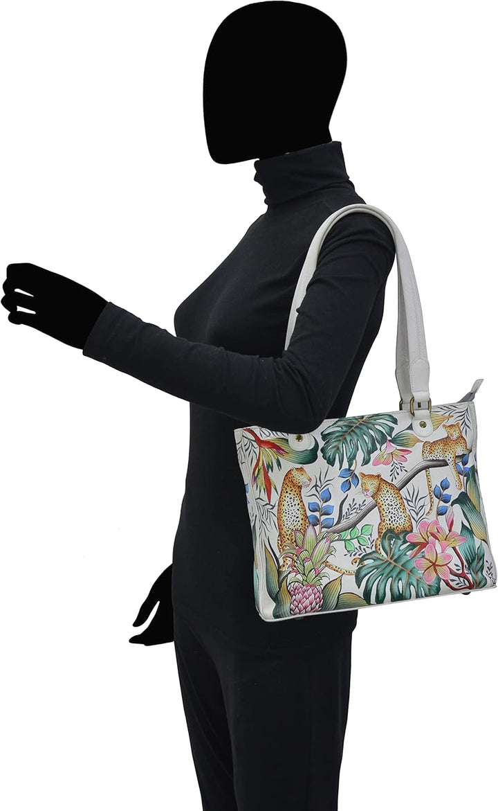 Anuschka Women's Messenger bag aus Echtleder, klein ?Handbemalte Handwerkskunst | Floral Charm