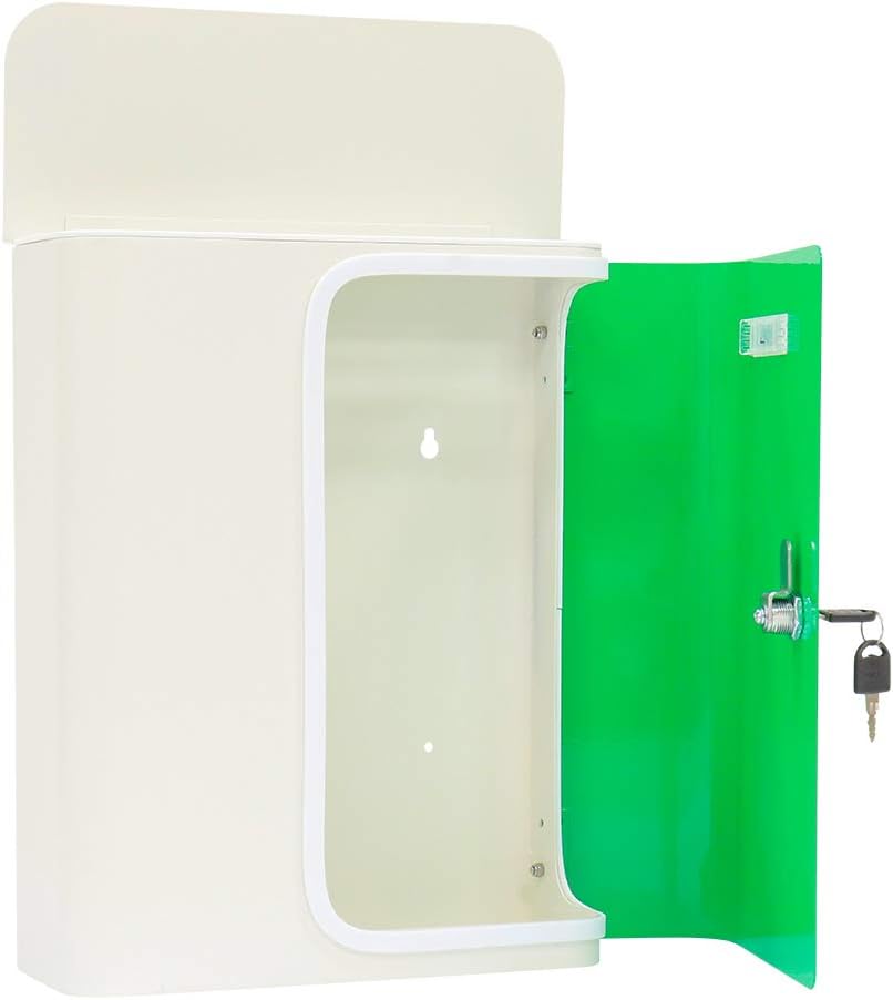 Rottner Briefkasten Splashy (Weiss NeonGrün), Weiss Neongrün