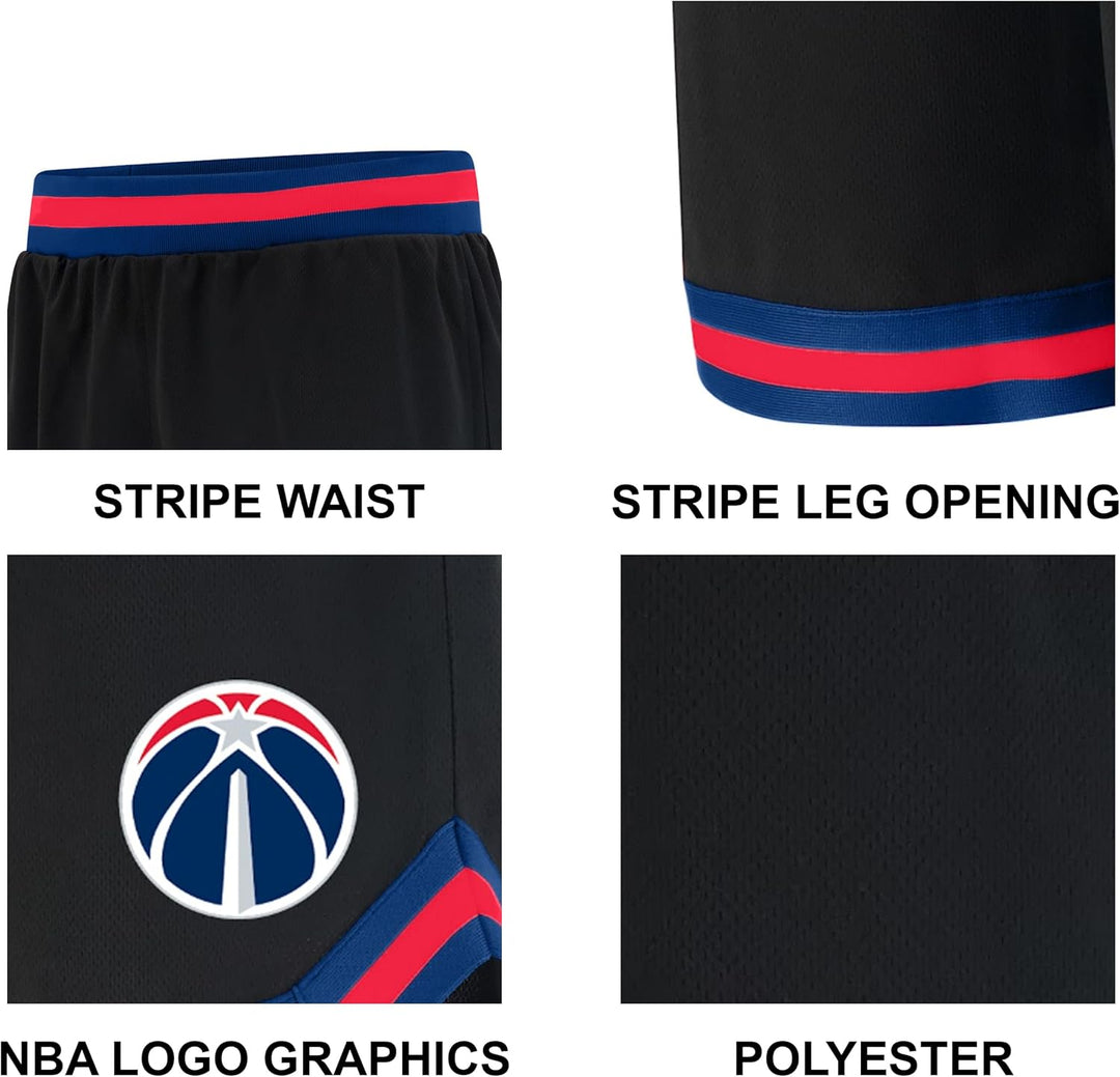 Ultra Game Herren Gewebte NBA Woven Team Logo Poly Mesh Basketball Shorts Los Angeles Lakers L Schwa