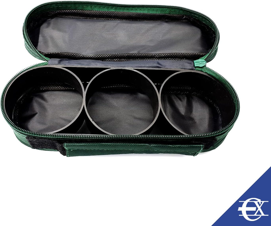 EUROXANTY Boules | 3 Bocciakugeln aus chromiertem Stahl | Pétanque-Set mit Etui und Kugelaufsammler