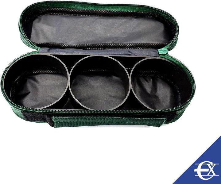 EUROXANTY Boules | 3 Bocciakugeln aus chromiertem Stahl | Pétanque-Set mit Etui und Kugelaufsammler