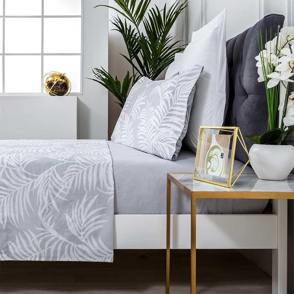 COTTON ARTean Bettwäsche-Set aus Bio-Baumwolle, Grau, 105 x 190/200 cm, 100 % Bio-Baumwolle. Cama 10