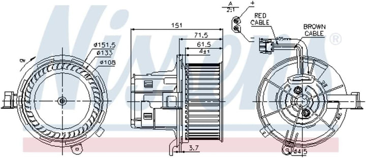 Nissens 87109  Lüfter Rückbank