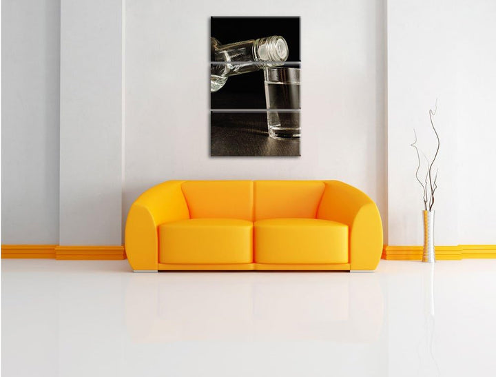 Pixxprint Vodka Flaschen Party als Leinwandbild/Grösse: 3 Teilig (120x80 cm) cm/Wandbild/Kunstdruck/