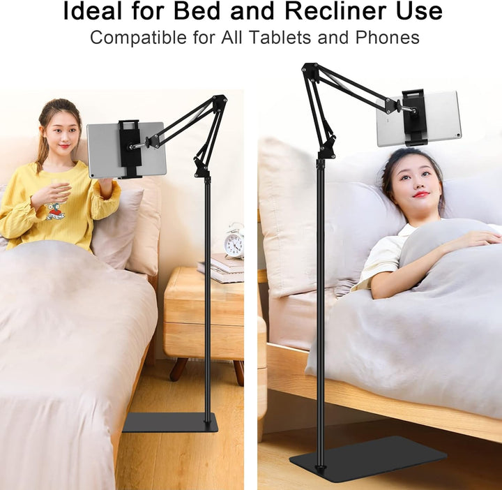 Tablet-Bodenständer, verstellbar, universal, um 360 Grad drehbar, Metall-Tablet-Halterung, Handy-Stä